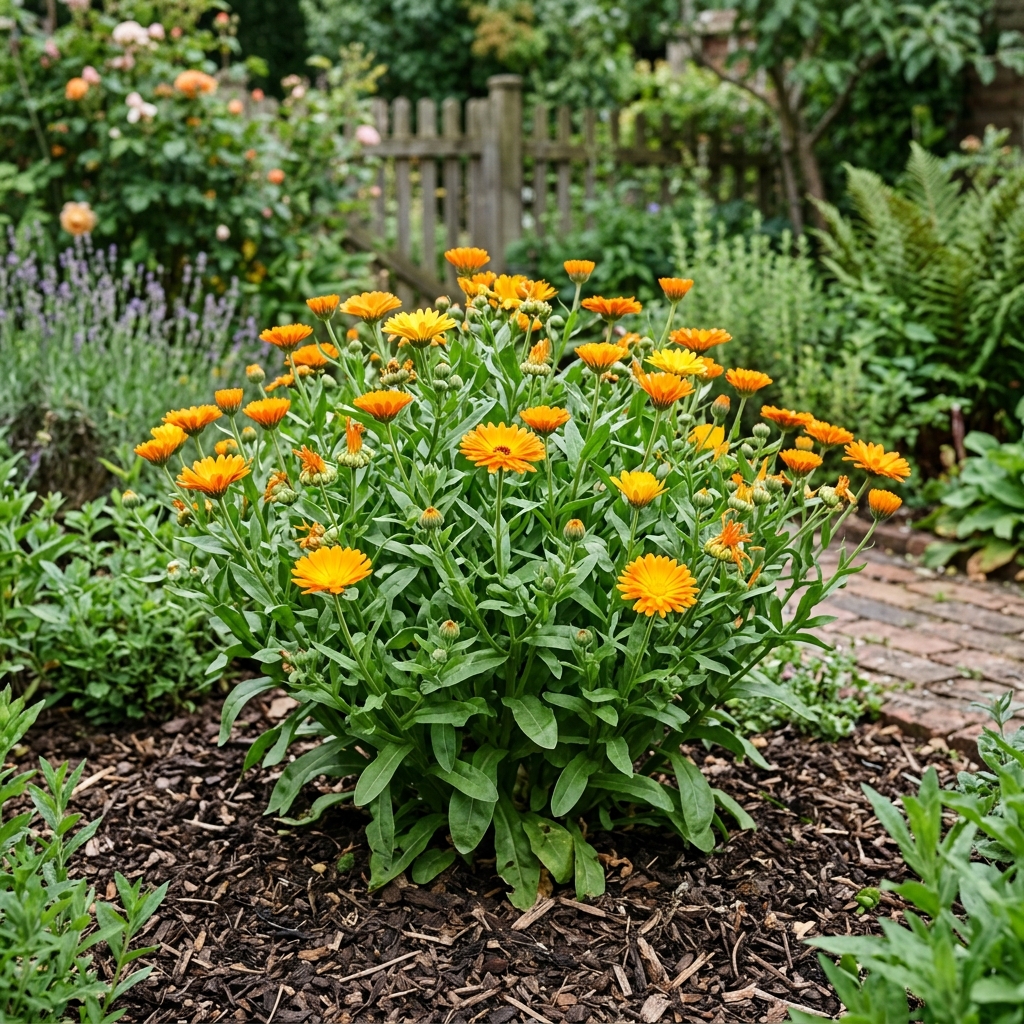 calendula established stage