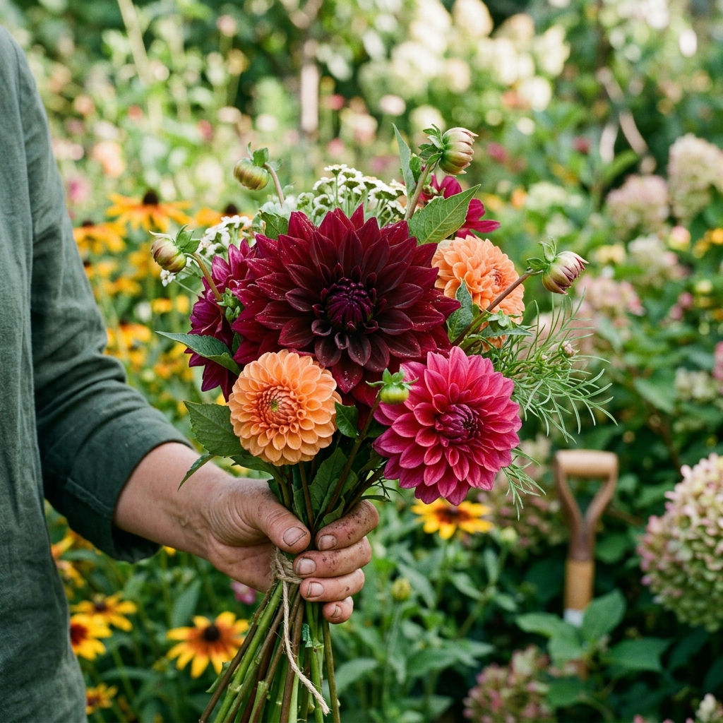 dahlia harvest stage