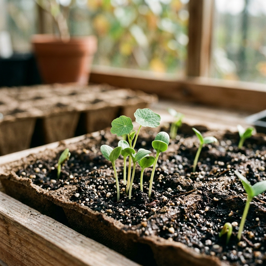 nasturtium seedling stage
