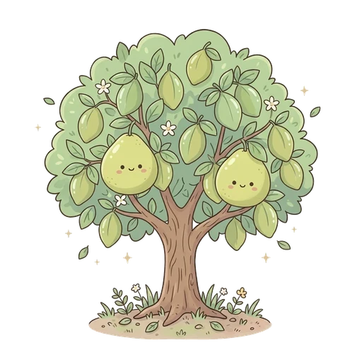 Large green pomelo fruit on the tree