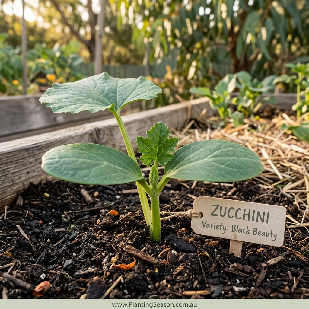 Zucchini seedling stage
